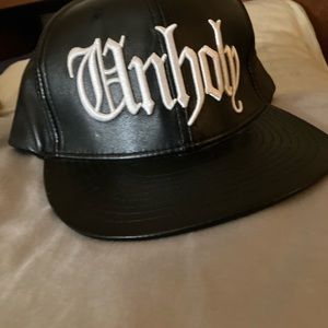 One size fits all Black Craft Cult Unholy faux leather SnapBack